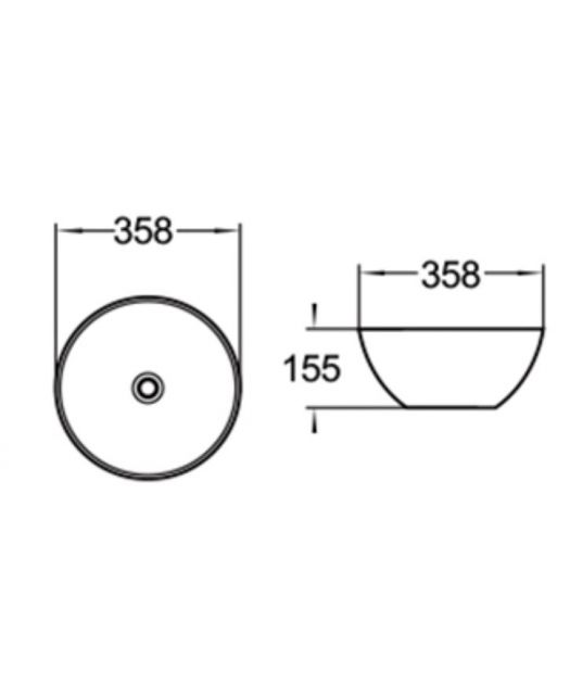 Раковина керамическая SL-1040 (SantiLine) 35,8х35,8х15,5