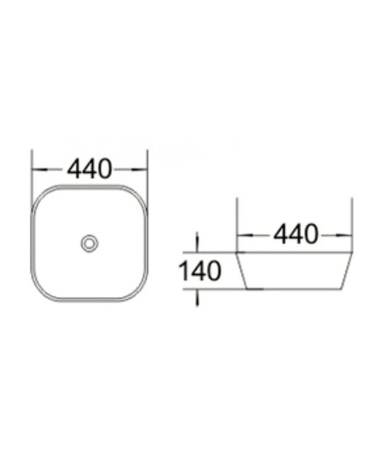 Раковина керамическая SL-1048 (SantiLine) 44х44х14