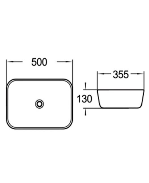 Раковина керамическая SL-1049 (SantiLine) 50х35,5х13