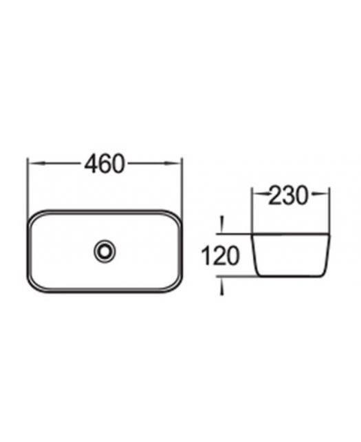 Раковина керамическая SL-1050 (SantiLine) 46х23х12