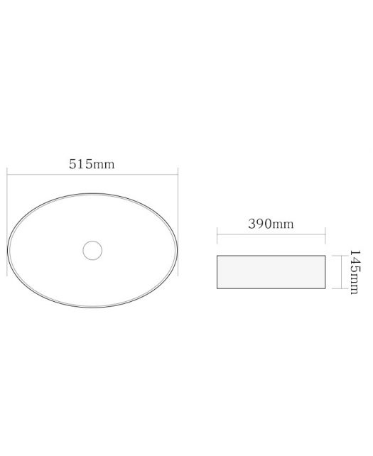 Раковина накладная чёрная матовая SL-1104MB (SantiLine) 51,5х39х14,5