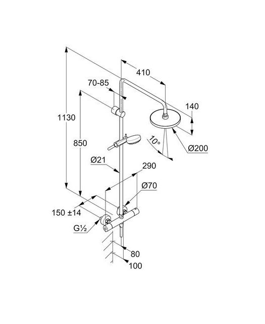 Душевая система LOGO DUAL SHOWER SYSTEM (KlUDI) Германия, хром