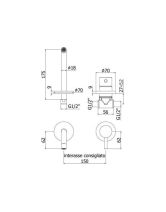 Смеситель для умывальника LIGHT LIG006NO70 (Paffoni) Италия, чёрный матовый (С ВНУТРЕННЕЙ ЧАСТЬЮ) 175 мм