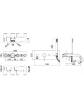 Смеситель для ванны с душем LIGHT LIG001NO (Paffoni) Италия, чёрный матовый (С ВНУТРЕННЕЙ ЧАСТЬЮ)