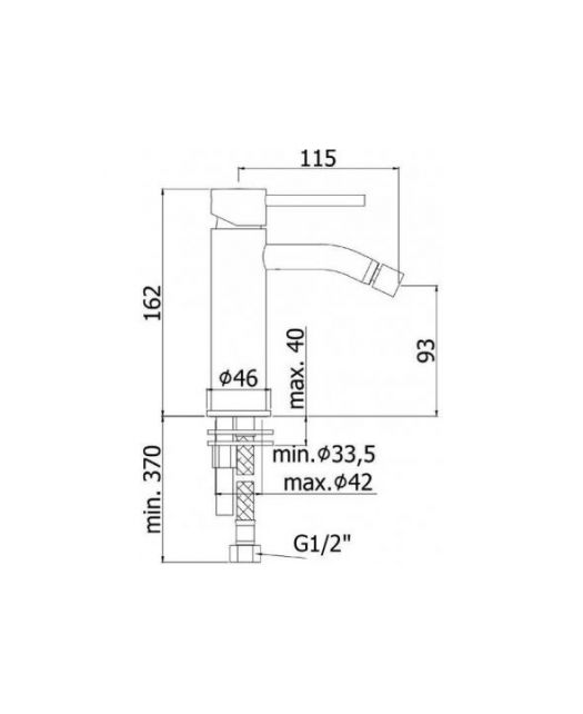 Смеситель для биде LIGHT LIG131NO (Paffoni) Италия, чёрный матовый