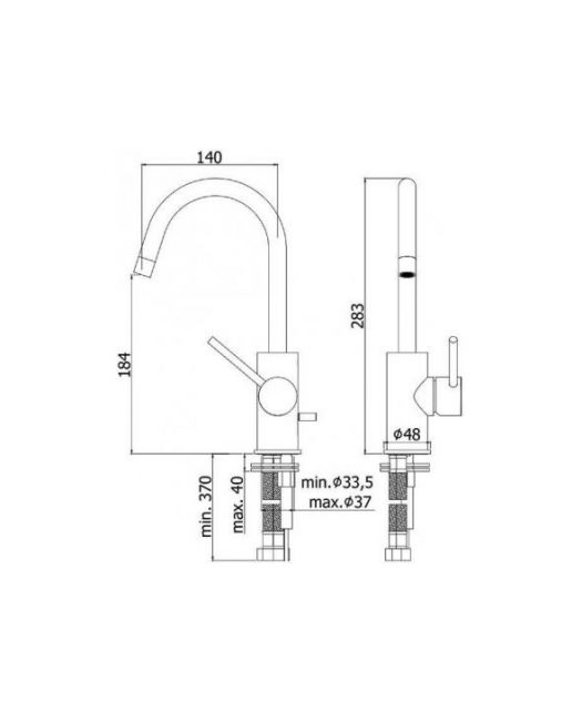 Смеситель для раковины LIGHT LIG078NO (Paffoni) Италия, чёрный матовый