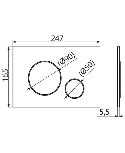 Кнопка управления системой инсталляции M672 (ALСAPLAST) матовый хром