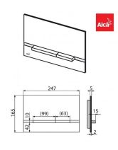 Кнопка металлическая для системы инсталляции STRIPE BLACK (ALСAPLAST) чёрный глянец