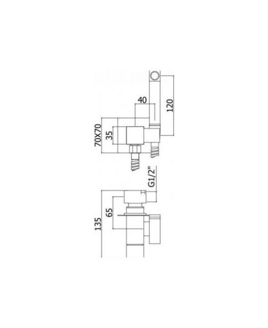 Смеситель с гигиеническим душем Tweet Square ZDUP112CR (Paffoni) Италия, хром