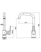 Смеситель для кухни DIANA 1041B (SWEDBE) чёрный