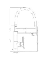 Смеситель для кухни SELENE PLUS 8641 для фильтра с гибким изливом 2 В 1 (SWEDBE) сталь/белый