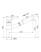 Смеситель для кухни SELENE 7041 с выдвижным изливом (SWEDBE) хром