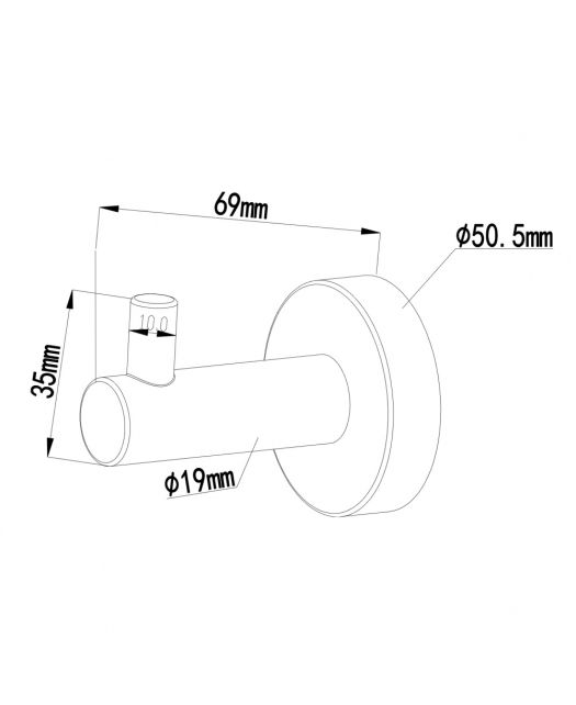 Крючок ATTRIBUT 9804B (SWEDBE) чёрный