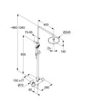 Душевая система LOGO DUAL SHOWER SYSTEM с термостатом, 3 S (KlUDI) черный матовый