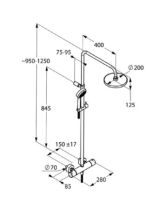 Душевая система LOGO DUAL SHOWER SYSTEM с термостатом для душа, ручная лейка 3S (KlUDI) хром