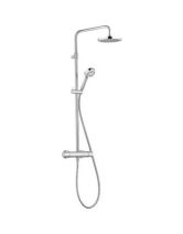 Душевая система LOGO DUAL SHOWER SYSTEM с термостатом для душа, ручная лейка 1S (KlUDI) хром