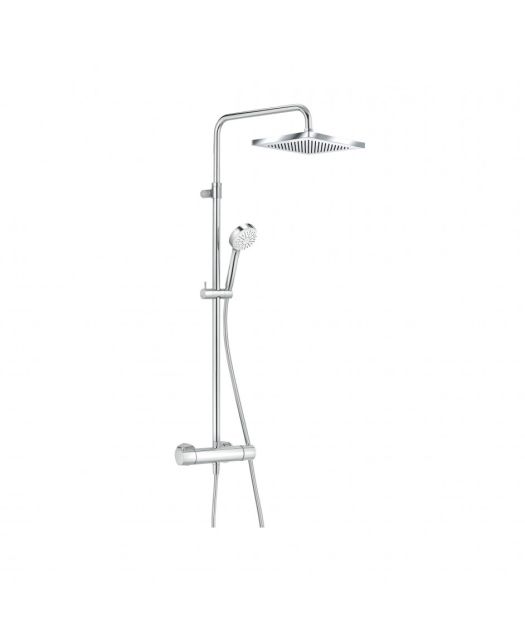 Душевая система LOGO BASIC DUAL SHOWER SYSTEM термостат, квадратный душ 250х250 (KlUDI) хром