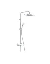 Душевая система LOGO BASIC DUAL SHOWER SYSTEM термостат, квадратный душ 250х250 (KlUDI) хром