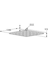 Верхний душ A-QA квадратный, плоский 300мм (KLUDI) хром