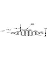 Верхний душ A-QA soft-edge квадратный, плоский 300мм (KLUDI) хром
