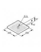 Верхний душ A-QA квадратный 200мм (KLUDI) хром