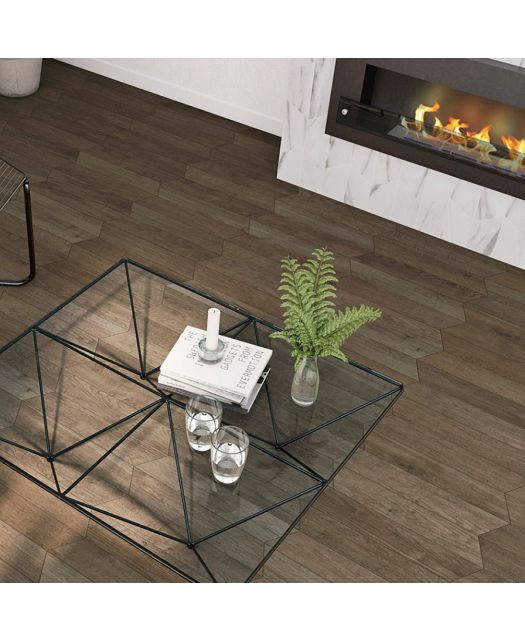 Керамический гранит 60 Chevron A Wood Dark (WOW) Испания 10х52