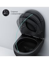 Унитаз подвесной FlashClean Spirit 2.0 c сиденьем (AM.PM) чёрный