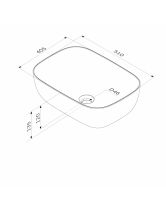 Раковина керамическая накладная FUNC прямоугольная (AM.PM) 51 см