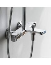 Душевая система FUNC со смесителем термостатом и изливом (AM.PM) хром
