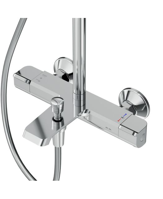 Душевая система FUNC со смесителем термостатом и изливом (AM.PM) хром