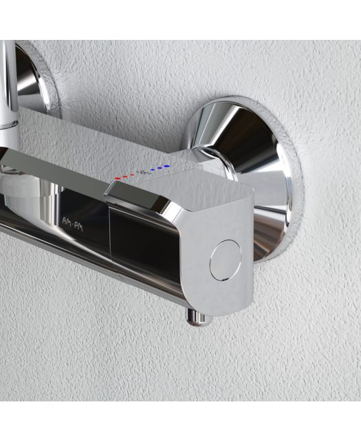 Душевая система FUNC со смесителем термостатом и изливом (AM.PM) хром