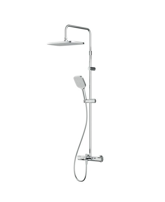Душевая система FUNC со смесителем термостатом и изливом (AM.PM) хром