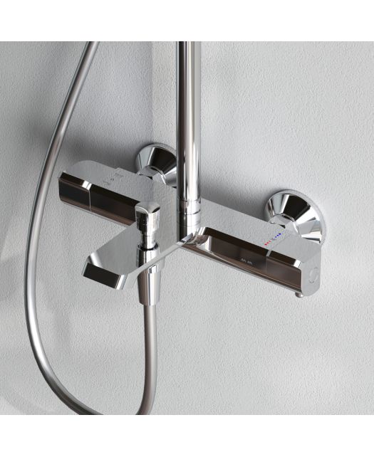Душевая система FUNC со смесителем термостатом и изливом (AM.PM) хром