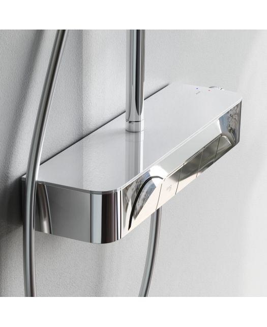 Душевая система FUNC с ванно-душевым однозахватным смесителем-полкой (AM.PM) хром