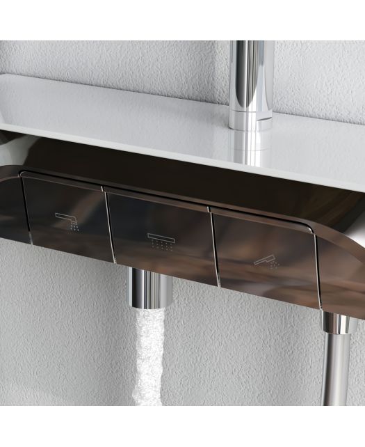 Душевая система FUNC с ванно-душевым однозахватным смесителем-полкой (AM.PM) хром