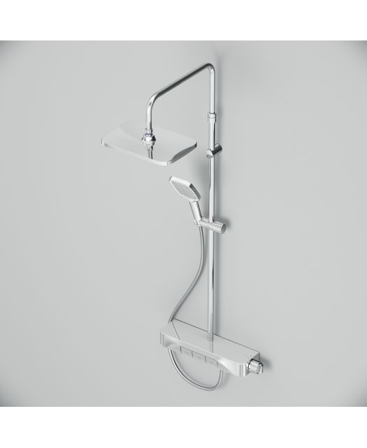 Душевая система FUNC с ванно-душевым однозахватным смесителем-полкой (AM.PM) хром