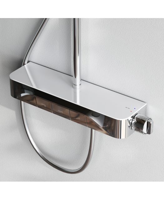 Душевая система FUNC с ванно-душевым однозахватным смесителем-полкой (AM.PM) хром