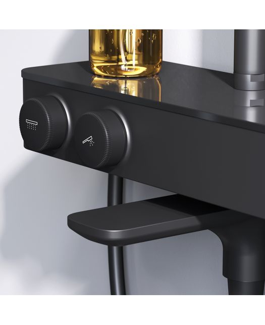 Душевая система INSPIRE V2.0 для душа и ванны с термостатом (AM.PM) чёрный