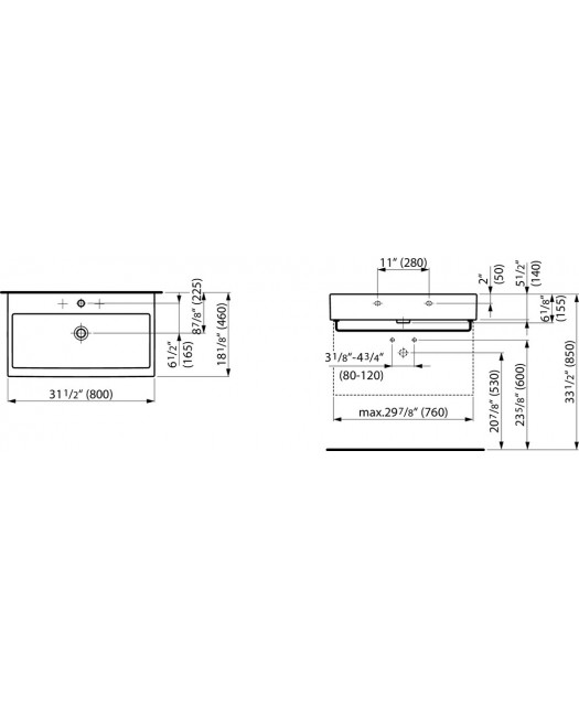 Мини-раковина LIVING 45х38х15,5 (LAUFEN) Швейцария