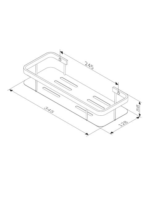 Полка для душа прямая двойная SENSE L (AM.PM) чёрный