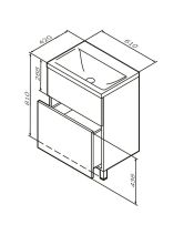 Тумба с раковиной напольная GEM 60 см (AM.PM) графит матовый