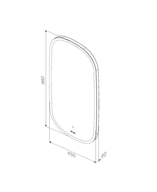 Зеркало вытянутое FUNC с LED-подсветкой и ИК-сенсором (AM.PM) 45х86 см
