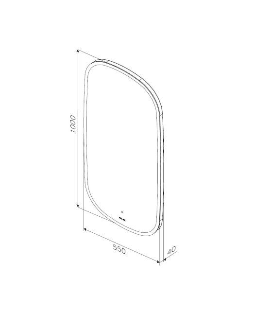 Зеркало вытянутое FUNC с LED-подсветкой и ИК-сенсором (AM.PM) 55х100 см
