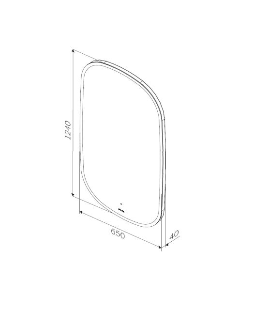 Зеркало вытянутое FUNC с LED-подсветкой и ИК-сенсором (AM.PM) 65х124 см