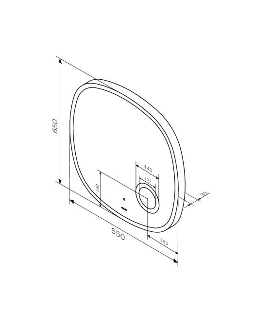 Зеркало FUNC с LED-подсветкой, ИК-сенсором и косметическим зеркалом (AM.PM) 65 см