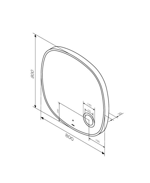 Зеркало FUNC с LED-подсветкой, ИК-сенсором и косметическим зеркалом (AM.PM) 80 см