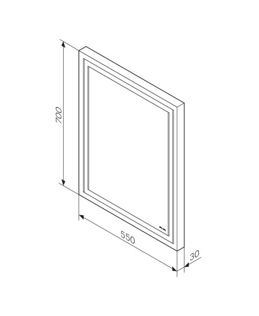 Зеркало GEM с LED-подсветкой по периметру (AM.PM) 55 см