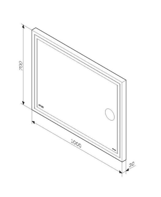 Зеркало GEM с контурной Led-подсветкой, часами и косметическим зеркалом (AM.PM) 100 см