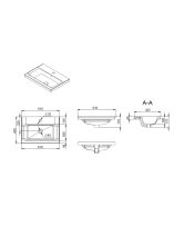 Тумба с раковиной подвесная GEM 60 см, 2 ящика (AM.PM) белый глянец