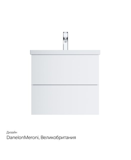 Тумба с раковиной подвесная GEM 60 см, 2 ящика (AM.PM) белый глянец